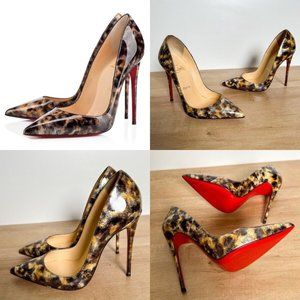 Christian Louboutin Leopard Print Heels with Red Soles